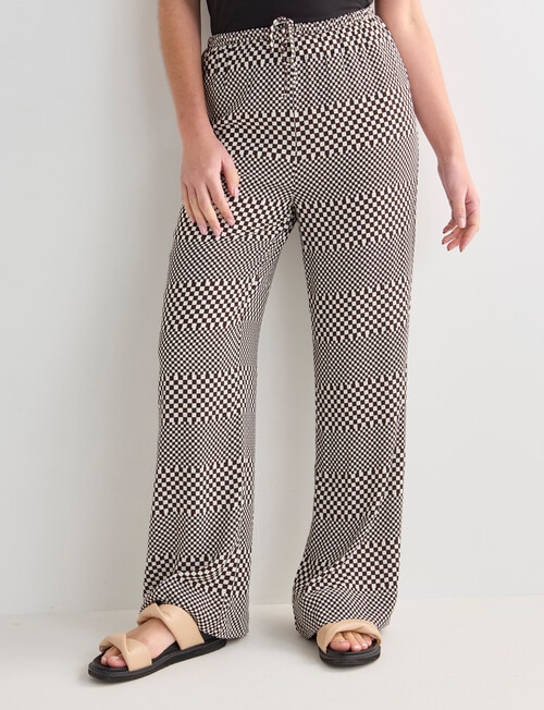 Mineral Mali Check Drawstring Pant, Chocolate product photo