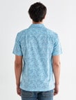 Gasoline Swirls Short Sleeve Slub Shirt, Light Blue product photo View 02 S