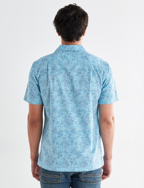 Gasoline Swirls Short Sleeve Slub Shirt, Light Blue product photo View 02 L