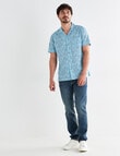 Gasoline Swirls Short Sleeve Slub Shirt, Light Blue product photo View 03 S