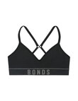 Bonds Retro Rib Contour Crop, Black, 8-16 product photo