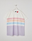 Sleep Squad Tie Dye Stripe Sleep T-Shirt, White, 8-16 product photo