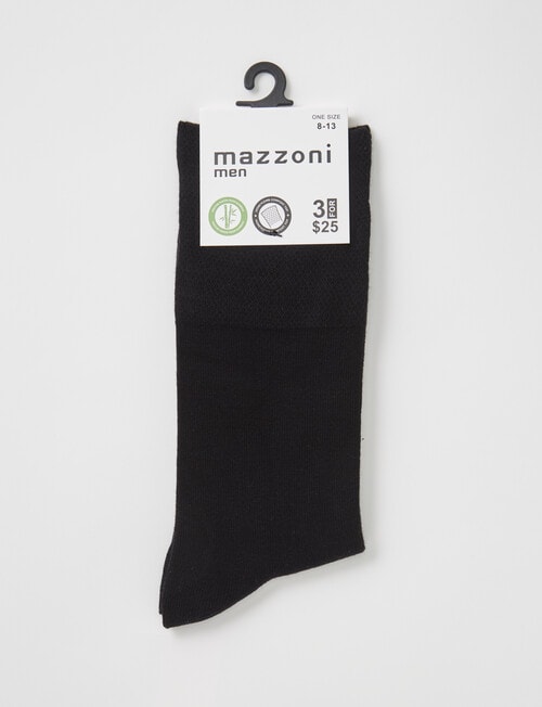 Mazzoni Comfort Top Viscose Rayon From Bamboo Dress Sock, Black product photo View 02 L