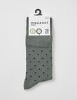 Mazzoni Comfort Top Viscose Rayon From Bamboo Spot Dress Sock, Green & Navy product photo View 02 S