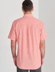 Chisel Linen Blend Short Sleeve Shirt, Salmon product photo View 02 S