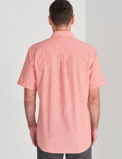 Chisel Linen Blend Short Sleeve Shirt, Salmon product photo View 02 L