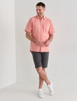 Chisel Linen Blend Short Sleeve Shirt, Salmon product photo View 03 S