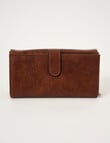 Pronta Moda Large Foldover Wallet, Brown product photo View 02 S