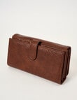 Pronta Moda Large Foldover Wallet, Brown product photo View 03 S