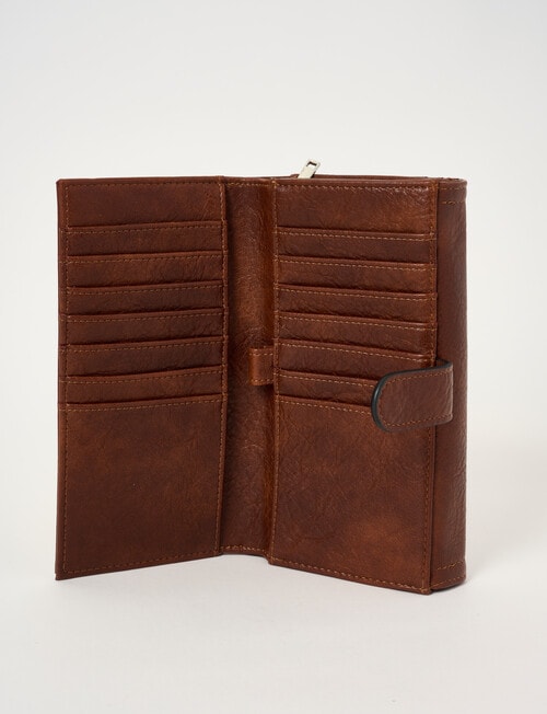 Pronta Moda Large Foldover Wallet, Brown product photo View 06 L