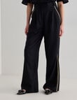 State of play Ahoy Embroidered Wide Leg Pant, Black & Gold product photo