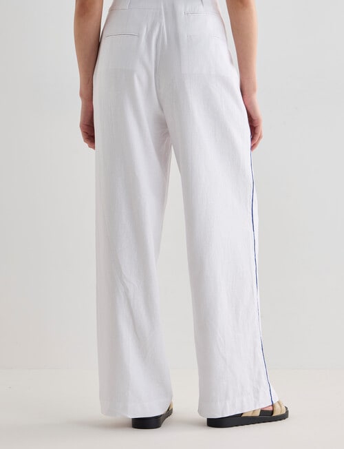 State of play Ahoy Embroidered Wide Leg Pant, White & Blue product photo View 02 L