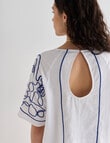 State of play Ahoy Embroidered Top, White & Blue product photo View 05 S