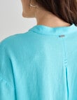 Line 7 Restore V-Neck Top, Lagoon Blue product photo View 06 S