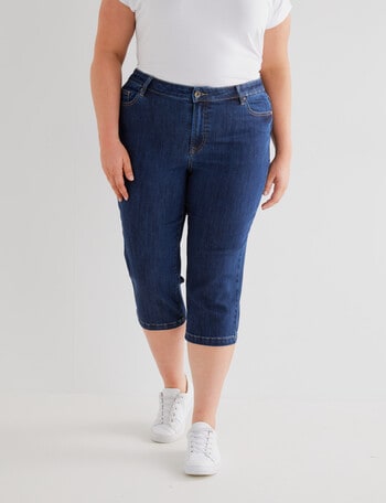 Denim Republic Curve Skinny Crop Jeans, Dark Wash product photo