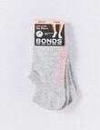 Bonds Logo Lite No Show Sock, 4-Pack, Grey & Multi, 3-11 product photo View 02 S