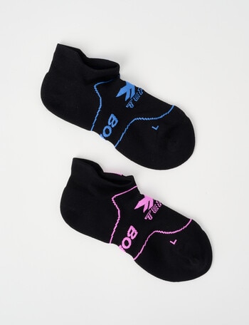 Bonds X-Temp Low Cut Socks, 2-Pack, Black, Violet & Pink, 3-11 product photo