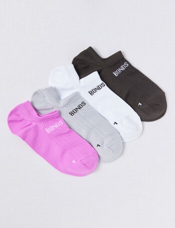Bonds Sport No Show Sock, 4-Pack, Pink & Moon, 3-11 product photo