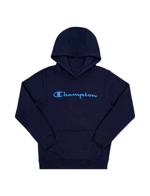 Champion Kids Puff Script Hoodie, Navy product photo