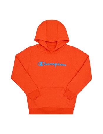 Champion Kids Puff Script Hoodie, Spicy Orange product photo