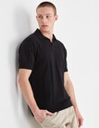 Tarnish Sicily Short Sleeve Knitted Polo, Black product photo