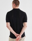 Tarnish Sicily Short Sleeve Knitted Polo, Black product photo View 02 S