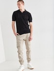 Tarnish Sicily Short Sleeve Knitted Polo, Black product photo View 03 S