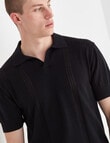 Tarnish Sicily Short Sleeve Knitted Polo, Black product photo View 04 S