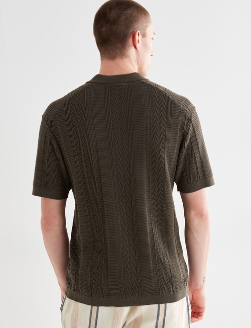 Tarnish Como Short Sleeve Knitted Shirt, Khaki product photo View 02 L