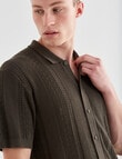 Tarnish Como Short Sleeve Knitted Shirt, Khaki product photo View 04 S