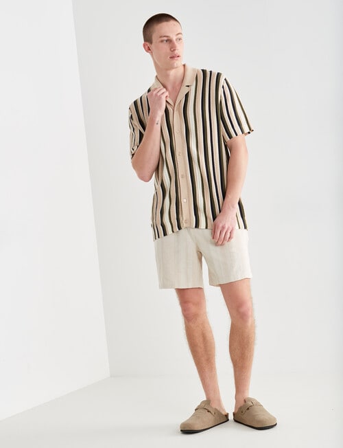 Tarnish Como Stripe Short Sleeve Knitted Shirt, product photo View 05 L