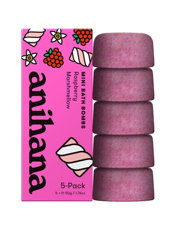 anihana Mini Bath Bombs, Raspberry Marshmellow, 5x50g product photo