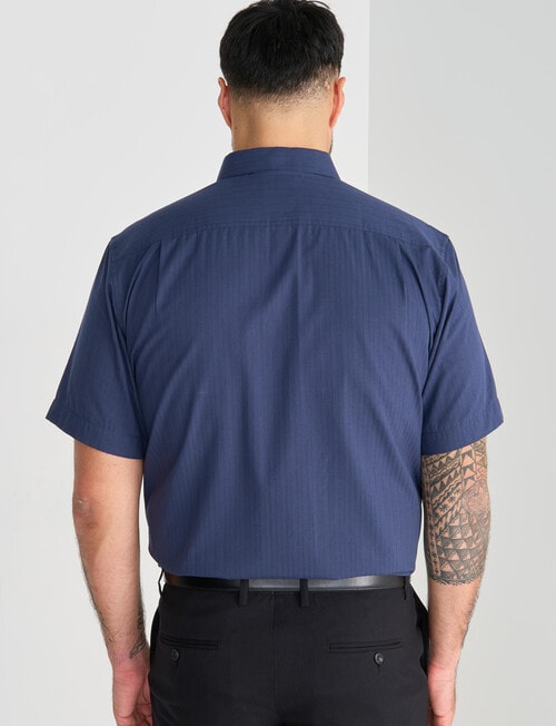 Chisel Self Stripe Short Sleeve Shirt, Navy product photo View 02 L