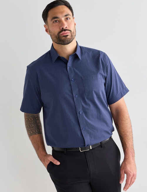 Chisel Self Stripe Short Sleeve Shirt, Navy product photo View 05 L