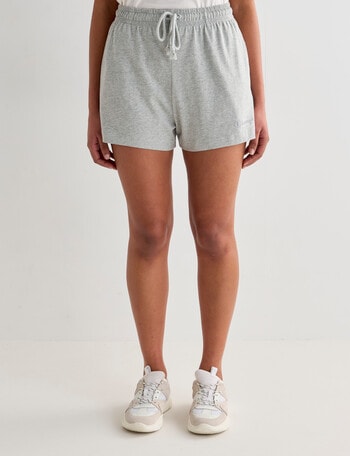 Champion Jersey High Waist Script Short, Oxford Heather product photo