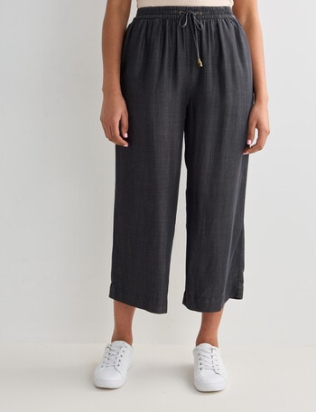 Zest Lyocell Wide Leg Crop Pant, Black product photo