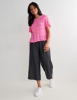 Zest Lyocell Wide Leg Crop Pant, Black product photo View 03 S