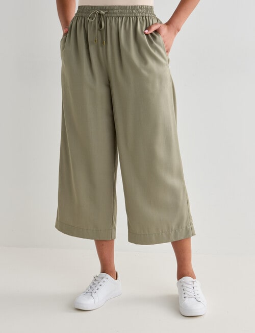 Zest Lyocell Wide Leg Crop Pant, Sage product photo