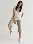 Zest Lyocell Wide Leg Crop Pant, Sage product photo View 03 S