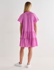 Zest Short Sleeve Self Stripe Dress, Orchid product photo View 02 S