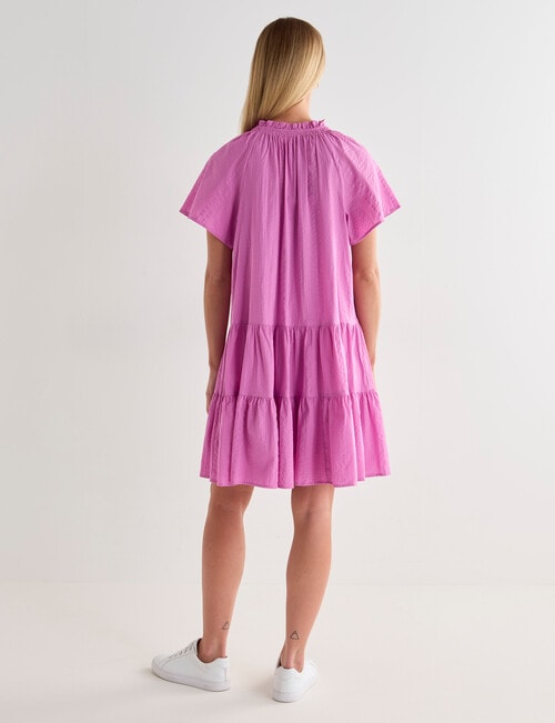 Zest Short Sleeve Self Stripe Dress, Orchid product photo View 02 L