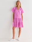 Zest Short Sleeve Self Stripe Dress, Orchid product photo View 03 S