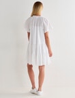 Zest Short Sleeve Self Stripe Dress, White product photo View 02 S