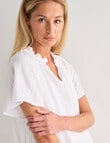 Zest Short Sleeve Self Stripe Dress, White product photo View 04 S