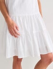 Zest Short Sleeve Self Stripe Dress, White product photo View 06 S