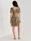 State of play Skipper Puff Sleeve Dress, Blue Stripes product photo View 02 S