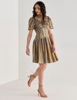 State of play Skipper Puff Sleeve Dress, Blue Stripes product photo View 03 S