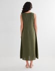 Zest Linen V-neck Maxi Dress, Khaki product photo View 02 S