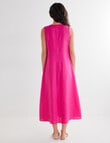 Zest Linen V-neck Maxi Dress, Magenta product photo View 02 S