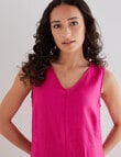 Zest Linen V-neck Maxi Dress, Magenta product photo View 04 S